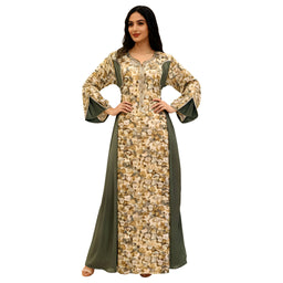 Baby Silk Indonesia Kaftan Abaya with Armani Satin & Stone Lace Detailing – Armaz Fashion